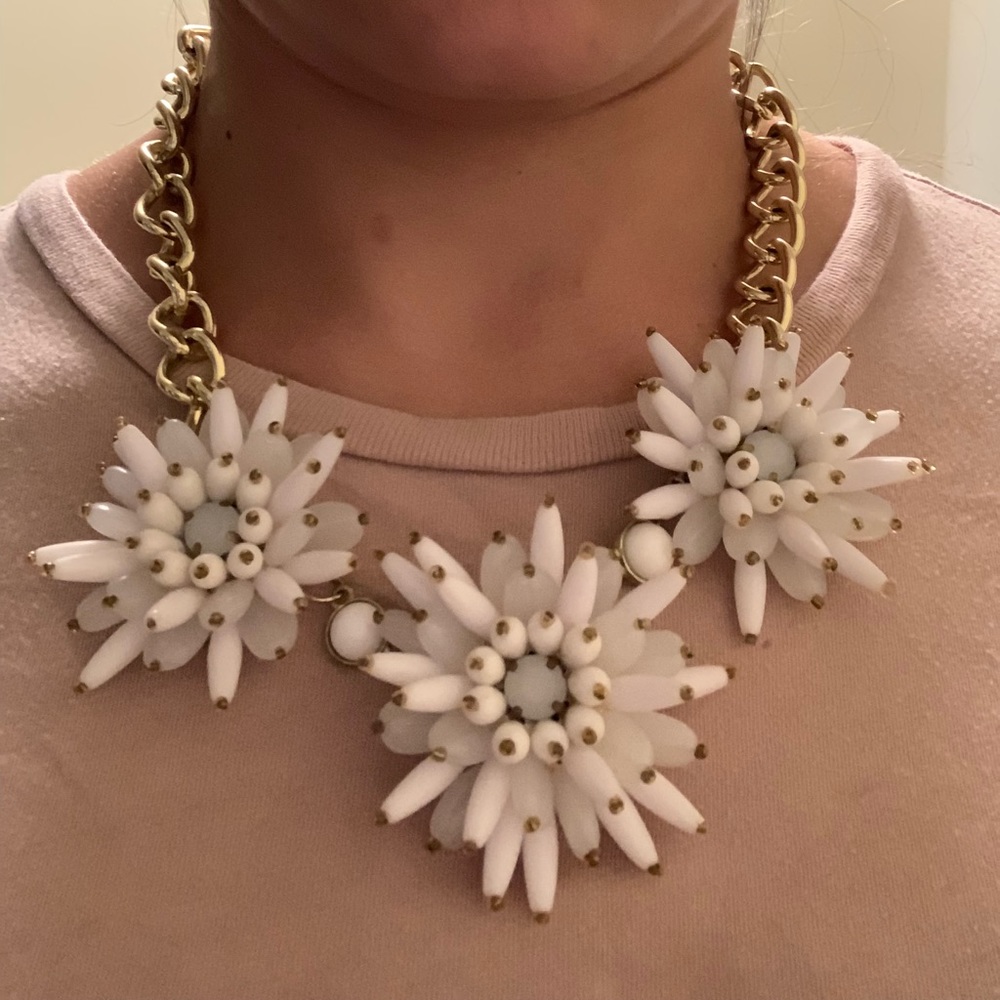 Flower/Snowflake Statement Necklace
